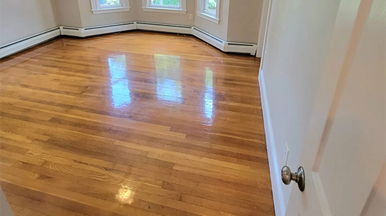 empty and cleaned wood floor.